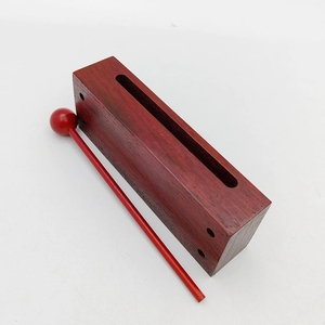 Bloc de percussion en bois massif rouge avec maillet en bois, instrument Orff pour l'entraînement rythmique des enfants, vente en gros - Product Image 4