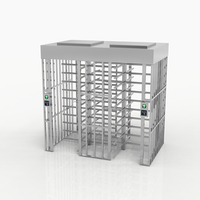 Pedestrian Access Control Gates Full Height Turnstile Singapore 304 Stainless Steel Anti-Tailgating Face Recognition SST