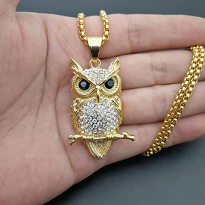 High Quality New Design Gold Plated <b>Crystal</b> & Rhinestone Owl Pendant Necklace-Casual/Sporty Unisex Gift - Product Image 2