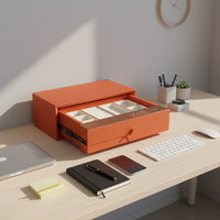Coffre-fort rechargeable de luxe en cuir avec lecteur d'empreintes digitales et mot de passe, en acier et verre trempé, avec système de rail à amortisseur unique pour armoire