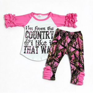 Conjunto de 2 piezas para niñas con estampado de seda de leche: camiseta sin mangas/camiseta con volantes y pantalón corto/skort personalizado OEM ODM para niños pequeños - Product Image 5