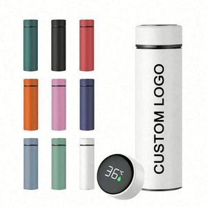 Meilleur prix, logo personnalisé, bouteille d'eau sous vide de 500 ml, vente en gros, thermos intelligent isolé sous vide avec affichage de la température LED - Product Image 3
