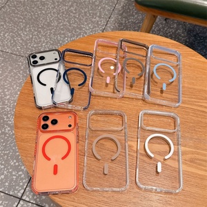 Funda Magnética Transparente para iPhone 17 Pro Max, Antigolpes, de TPU y PU, con Esquinas Reforzadas - Product Image 1