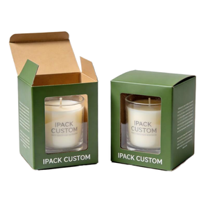 Cajas de Cartón Verde Puro Profesionales de Primera Calidad para Velas Aromáticas Personalizadas con Ventana para Terapia Aromática, Cajas de Cartón Achilles - Product Image 1