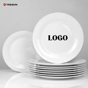 Günstige Speiseteller im Großhandel 10,5 Zoll Große Reinweiße Runde Hotel-Keramik-Porzellan-Tellerset für Restaurants - Product Image 1