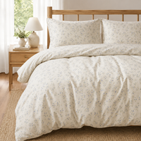 Ensemble de housse de couette à fleurs bleues, OEM ODM, ensemble de literie personnalisé avec fermeture éclair et taies d'oreiller pour la vente en gros, fournitures pour la maison