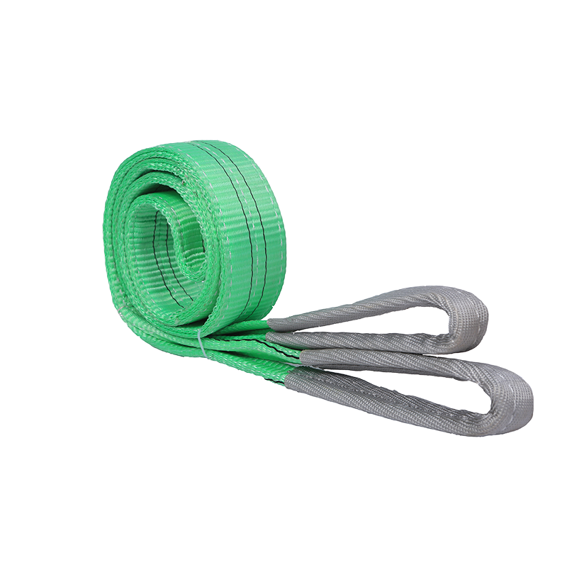 2 Ton 2 Or OE Length Polyester 2t Round Lifting Belt Sling With Green Color Safety Factor 8: 1 7: 1
