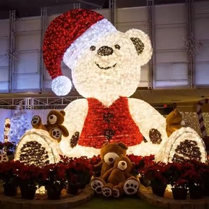 Guirlande lumineuse géante en métal IP65 avec motif LED, boule de Noël avec ours en peluche à l'intérieur, rechargeable, décoration de Noël pour l'extérieur - Product Image 3