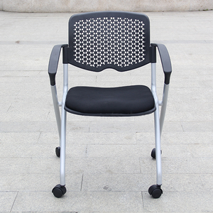 Asiento abatible de estilo moderno, silla de oficina de entrenamiento, silla plegable de malla de tela con ruedas para sala de seminarios - Product Image 4