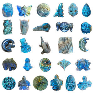 Intaglio naturale di cristallo curativo animale bellissimo arcobaleno Flash <span class=keywords><strong>elefante</strong></span> Labradorite intaglio per ciondolo - Product Image 2