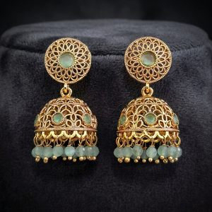 Handmade <b>Jewellery</b> Exporter in India <b>Antique</b> Jhumki with <b>Gold</b> Plating 233092 - Product Image 2