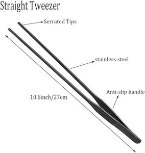 Straight/CurveStainless Steel Non-slip Tweezers Scissors <strong>Aquarium</strong> Live Plant Grass Fish Tank Shrimp Reef <strong>Maintenance</strong> Tools - Product Image 5