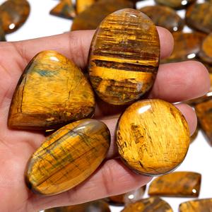Natural <b>Tiger</b> <b>Eye</b> Mix Cabochon Gemstone | Golden Yellow Brown Chatoyant Loose Stone Jewelry Making | Third Party Certified High - Product Image 2
