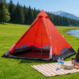 Tente <span class=keywords><strong>tipi</strong></span> hexagonale super facile à installer, imperméable, en polyester 190T avec ventilation en maille pour le camping en plein air, la randonnée et les pique-niques - Product Image 3