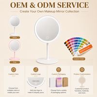 Miroir de maquillage LED de table détachable, 3 couleurs de lumière, gradation progressive, miroir de vanité réglable pour la vente en gros
