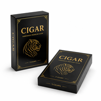 Emballage de luxe personnalisé pour cigares, boîte à cigares 5 pièces avec logo en feuille d'or pour coffrets cadeaux de cigares haut de gamme