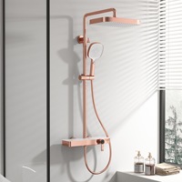 Kit de douche thermostatique pour hôtel, pommeau de douche pluie haute pression moderne pour salle de bain, ensemble de douche de plafond