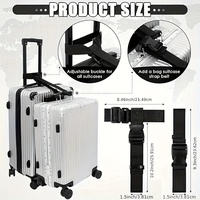 Sangle de connexion extensible antivol réglable pour bagages avec sangle de rangement intégrée pour sacs - Couleur unie personnalisable