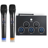 Profesyonel Metal Kablosuz Mikrofon Karaoke Mikseri, Akıllı TV/PC Düğün Şarkıları için UHF 16 Kanallı Kristal Ses Kalitesiyle