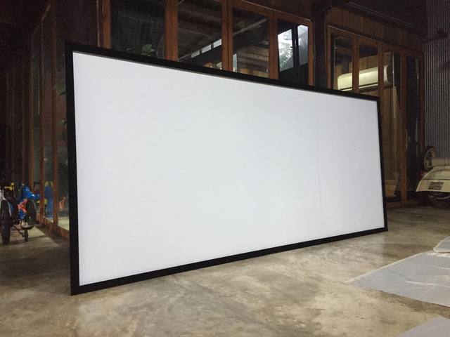 HEYU High Quality 4K Fixed Frame Woven Acoustic Transparent Projector Screen 150Inch 6cm Aluminum Frame