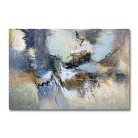 Peinture à l'huile sur toile texturée colorée de luxe, faite à la main, de grande taille, personnalisable, JZ Arts, paysage original pour la maison