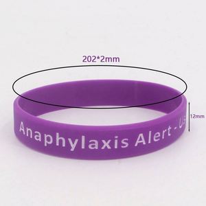 Pulsera de Silicona de Alerta a Reacciones Alérgicas, Prevención de Enfermedades, Advertencia Médica Hospitalaria, Pulseras de Goma con Frases, Regalos Promocionales - Product Image 4