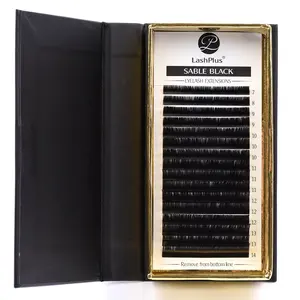 Lashplus caixa de presente preta, caixa de presente eco-amigável, volume russo, vegan, extensão de cílios, seda coreana