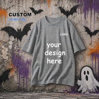 T-shirts pour hommes 230 GSM 100% coton, impression graphique Halloween personnalisée, tee-shirt oversize streetwear unisexe, vente en gros