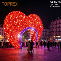 Arche lumineuse LED rouge et violette romantique en forme de cœur, motif tunnel, IP65 étanche, éclairage décoratif extérieur pour la Saint-Valentin, les mariages et les centres commerciaux