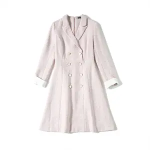 2021 mode en gros dames manches longues femmes occasionnels rose robe blazer