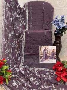 El último traje pakistaní de tela Georgette con Secuencia de bordado funciona con traje de ropa pakistaní Moti - Product Image 5