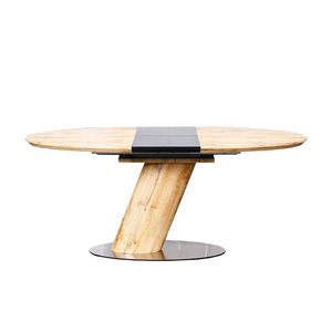 <span class=keywords><strong>Table</strong></span> de salle à manger rectangulaire multifonctionnelle moderne d'intérieur extensible Panneau de bois ovale Design contemporain pour hôtel - Product Image 4