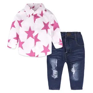 Wholesale Spring Ali New Fashion Model Kids Wear Clothes Children Clothing Girls Cotton Set