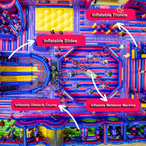 Nouveau parc à thème gonflable géant enfants adultes aventure en plein air parcours d'obstacles jeux d'amusement aire de jeux de <span class=keywords><strong>trampoline</strong></span> gonflable - Product Image 3