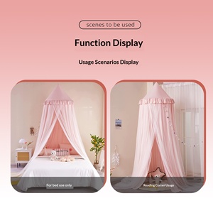 Zanzariera Rotonda a Doppio Strato in Metallo <span class=keywords><strong>per</strong></span> Bambine 0-24 Mesi, Altezza 31-50cm, Decorazione <span class=keywords><strong>per</strong></span> la Stanza - Product Image 3