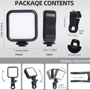 Mini Lumière Annulaire <span class=keywords><strong>LED</strong></span> RGB Portable Rechargeable et Flexible avec Pince Clip pour Téléphone Portable, Selfie, Vidéo en Direct et Appareil Photo DSLR - Product Image 5