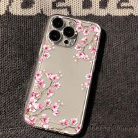 Étui de téléphone magnifique à motif de fleurs de cerisier roses, coque intégrale avec découpes précises pour iPhone 17 Pro Max, 16, 15, 14, 13, XS