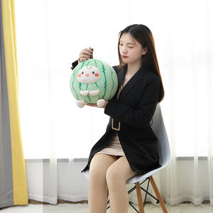 Coussin en peluche créatif en forme de fruit, pastèque, pomme, rouge, vert, doux, pour la maison, canapé, dossier, décoration, cadeau unisexe, à partir de 14 ans - Product Image 4