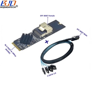 محول من موصل Mini SAS SFF-8087 إلى NGFF <span class=keywords><strong>M</strong></span>.<span class=keywords><strong>2</strong></span> NVME Key B+<span class=keywords><strong>M</strong></span> مع بطاقة توسعة + 4 كابلات بيانات SATA 3.0 لمحركات الأقراص الصلبة - Product Image 1