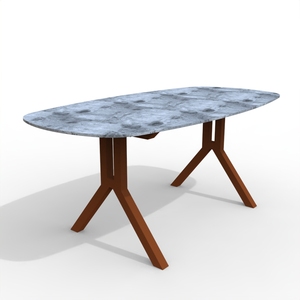 उत्तरी यूरोप शैली पर्यावरण के अनुकूल घर फर्नीचर अपार्टमेंट आयताकार कार्बन स्टील ट्राइपोड डिनर टेबल संगमरमर धातु सेट - Product Image 5