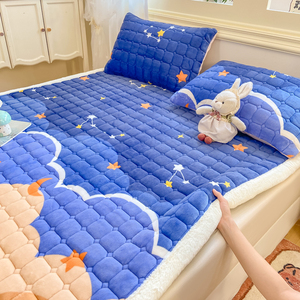 <span class=keywords><strong>Surmatelas</strong></span> matelassé en polaire coloré à motif cœur, épais et chaud pour l'hiver - Product Image 5