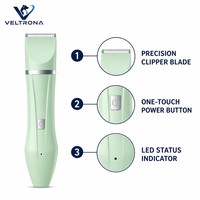Tondeuse électrique pour animaux de compagnie vert menthe, rechargeable par USB-C, lame de précision, indicateur LED, légère (278 g), pour le toilettage des chiens et des chats