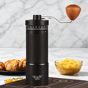 Molinillo <span class=keywords><strong>de</strong></span> Café Manual con Logotipo Personalizado OEM, Muelas Cónicas <span class=keywords><strong>de</strong></span> Acero SUS420 CNC <span class=keywords><strong>de</strong></span> 5/6 Estrellas, Aleación <span class=keywords><strong>de</strong></span> Aluminio, Ajustable, para Espresso - Product Image 1