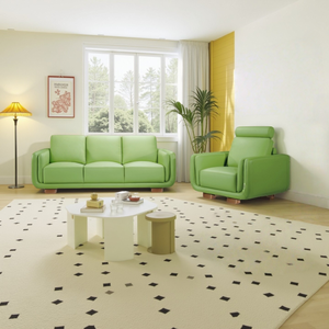 Muebles de Apartamento Modernos Nórdicos, Sofá de Salón Polar de 2 Plazas, Conjunto de Sofás de Cuero Tapizados, Sofás Modulares para Sala de Estar - Product Image 3