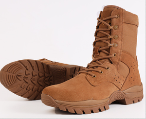 Botas de Desierto Personalizadas HPB912 para Verano e Invierno, de Alta Calidad, en Gamuza Marrón Coyote, Cuero Genuino con Cierre Lateral - Product Image 5
