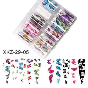 Colorful Floral Butterfly 2D Plastic Non-Toxic <strong>Nail</strong> Foils Decal Sticker <strong>Transfer</strong> with 10 Colors for <strong>Nail</strong> Art - Product Image 2