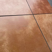 Carrelage Céramique Rustique Émaillé Antidérapant Antibactérien Jaune Brun Mat 600x600mm pour Intérieur et Extérieur