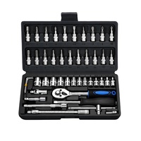 Kit d'outils de réparation automobile pour mécaniciens : Jeu de clés à douilles et outils à main en coffret