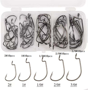 50 pièces/boîte 2 #1 #1/0 #2/0 #3/0 # pas cher bonne qualité crochet de pêche décalé pour Ebay <span class=keywords><strong>Amazon</strong></span> prêt à Shp hameçons d'appâts vivants - Product Image 4