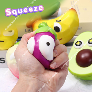 6 styles de jouets anti-stress en PU en forme de fruits, mignons et riches en émoticônes, à récupération lente, pour enfants - Product Image 3